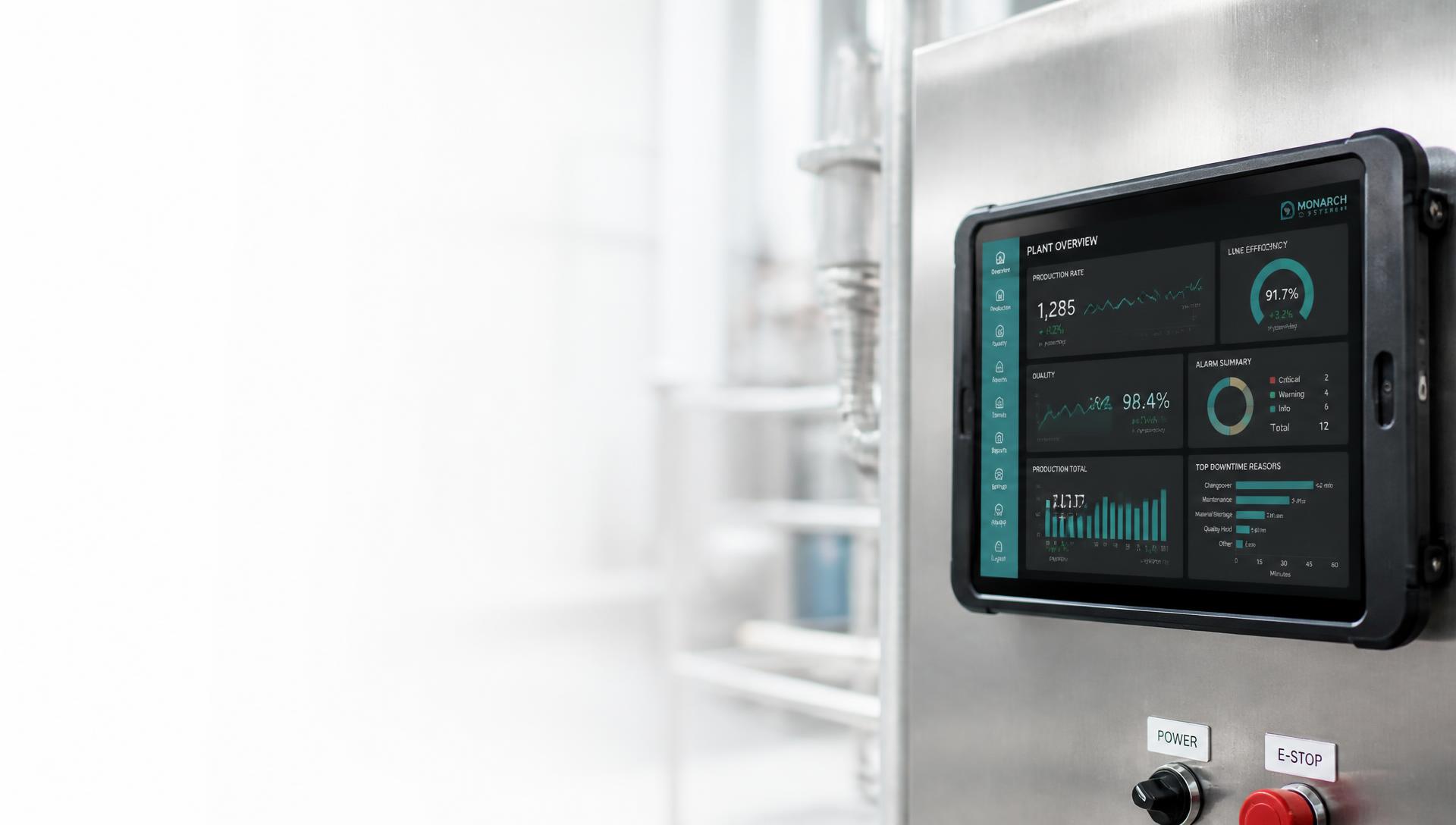 KI Prozesstechnik App auf einem Industrie-Tablet am Anlagenpanel